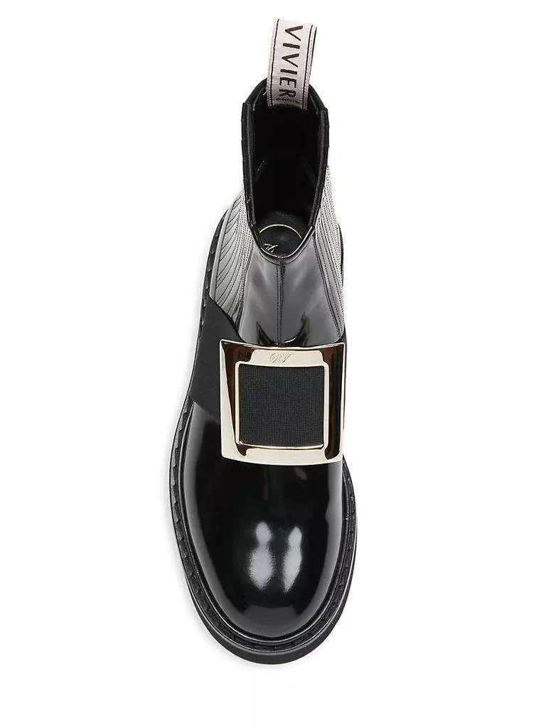 商品Roger Vivier|Viv Rangers Patent Leather Chelsea Boots,价格¥10862,第5张图片详细描述