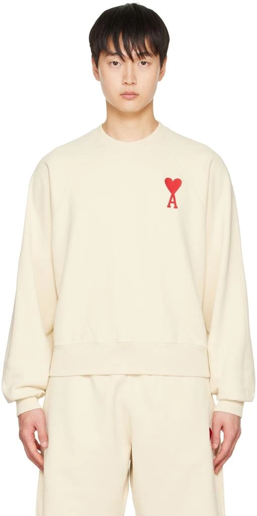 商品AMI|SSENSE Exclusive Off-White Ami de Cœur Sweatshirt,价格¥3098,第1张图片