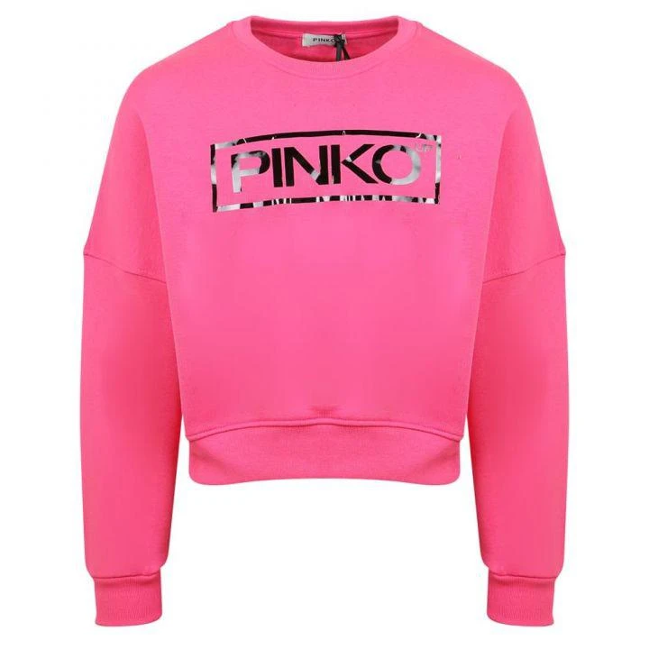 商品PINKO|Bright Pink Logo Cotton Sweatshirt,价格¥138,第1张图片