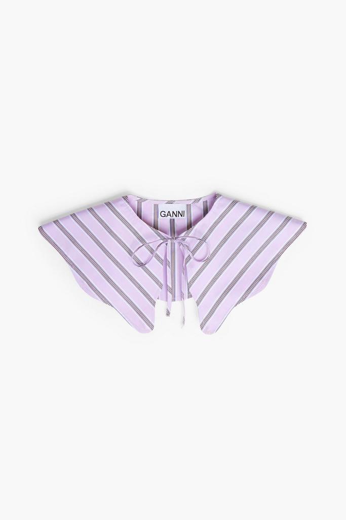 商品Ganni|Striped organic cotton-poplin collar,价格¥206,第1张图片