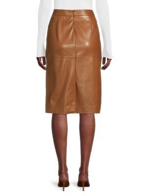 商品Tahari|Faux Leather Belted Pencil Skirt,价格¥488,第2张图片详细描述