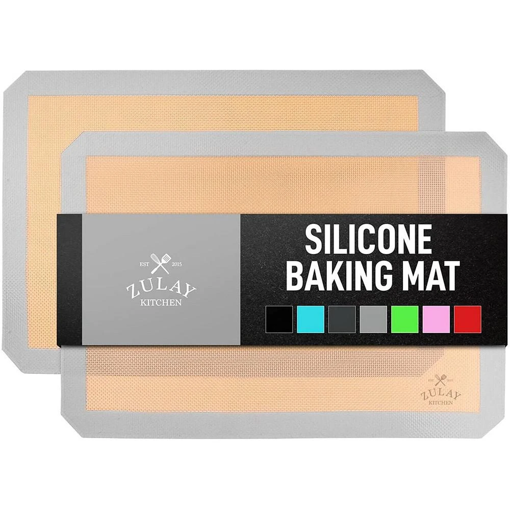 商品Zulay Kitchen|Set of 2 Reusable Non-Stick Silicone Baking Mat Sheet,价格¥96,第1张图片