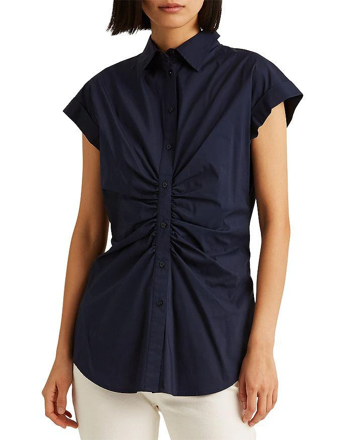 商品Ralph Lauren|Shirred Short Sleeve Shirt,价格¥208,第1张图片
