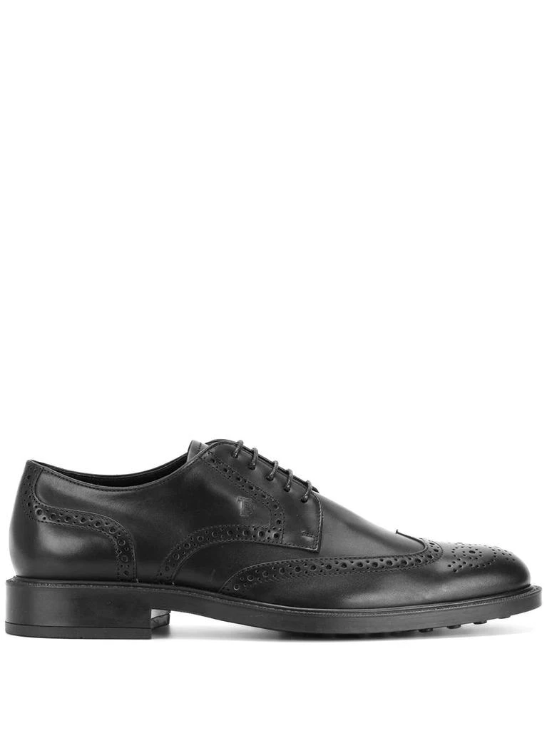 商品Tod's|Tods Mens Black Leather Lace-Up Shoes,价格¥3777,第1张图片