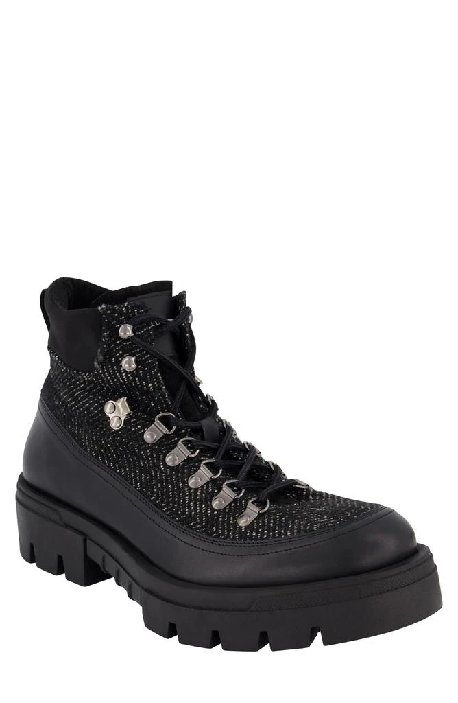 商品Karl Lagerfeld Paris|Mixed Media Lug Sole Combat Boot,价格¥375,第1张图片