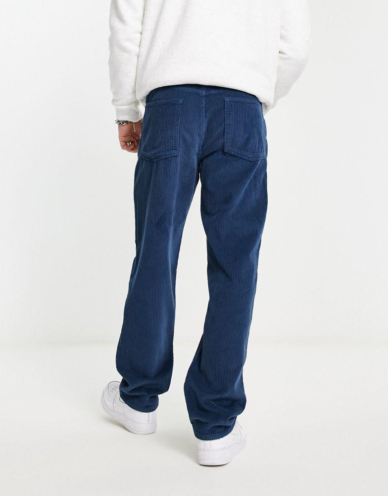 ASOS DESIGN straight jeans in blue corduroy商品第4张图片规格展示