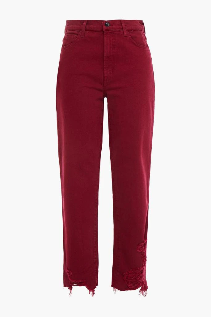 商品J Brand|Jules cropped distressed high-rise straight-leg jeans,价格¥430,第3张图片详细描述