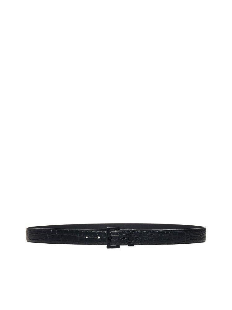 商品Yves Saint Laurent|Saint Laurent Monogram Logo Plaque Belt,价格¥3623,第1张图片
