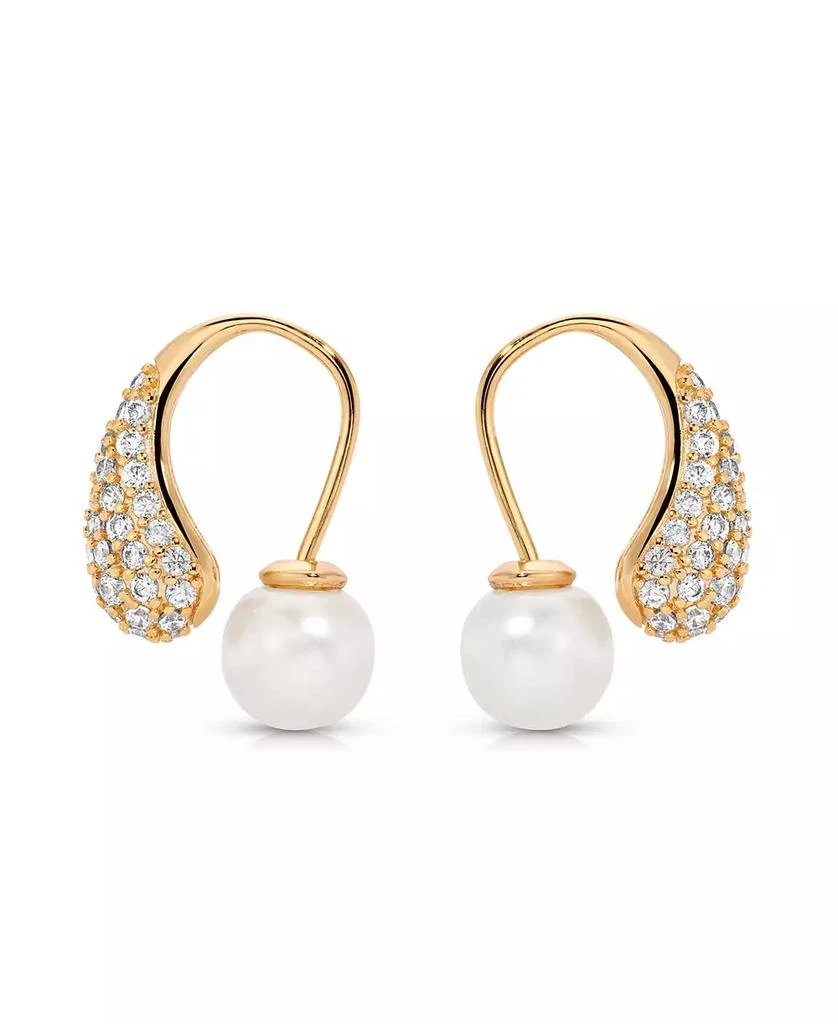 Hooked Pave and Mother of Pearl Drop Earrings 商品