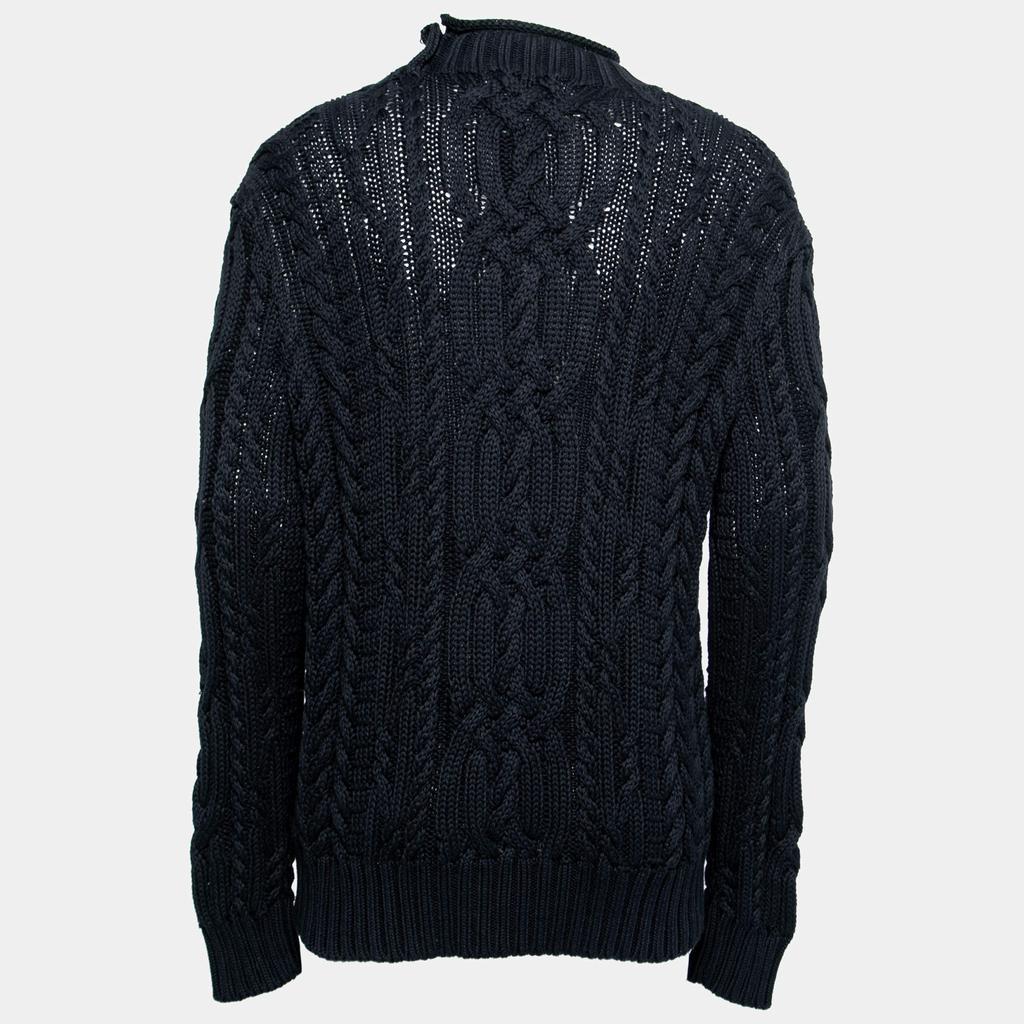 商品[二手商品] Ralph Lauren|Polo Ralph Lauren Navy Blue Cable Knit Long Sleeve Jumper XL,价格¥3346,第4张图片详细描述