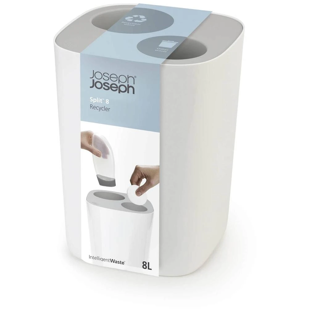 Joseph Joseph Split Bathroom Waste Separation Bin - White/Grey 商品