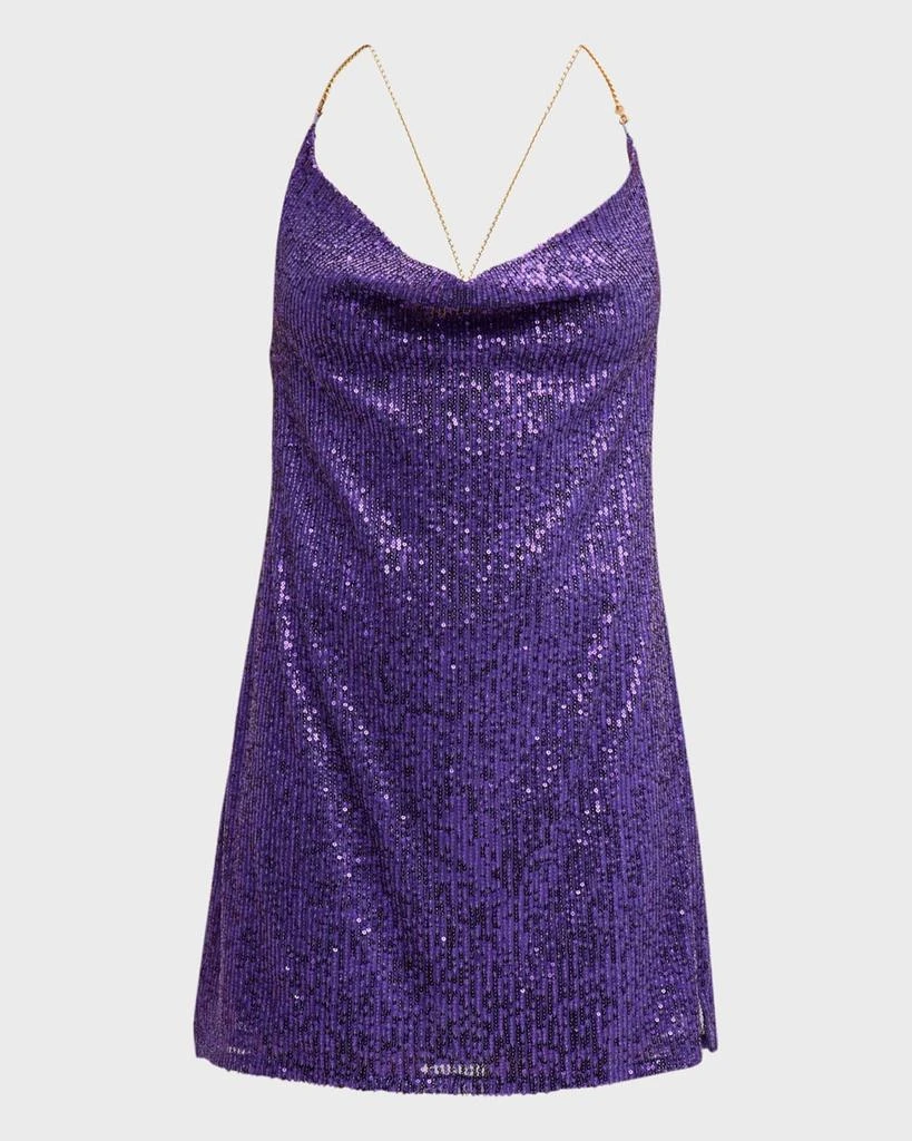 商品LACE The Label|Sequin Chain-Strap Mini Slip Dress,价格¥658,第2张图片详细描述