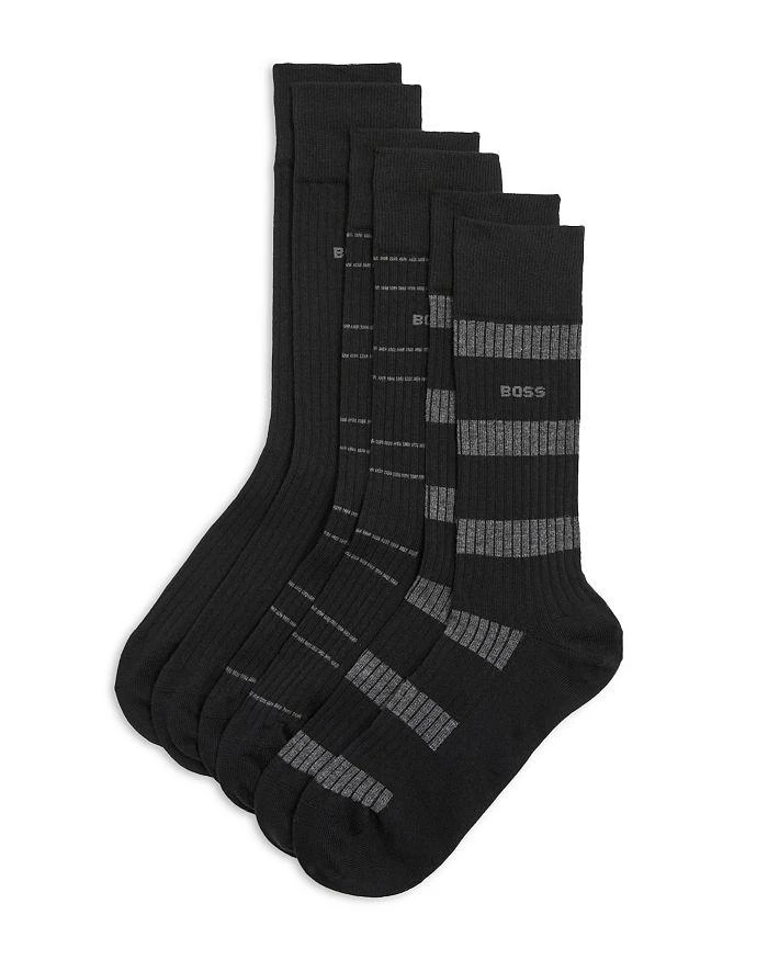 商品Hugo Boss|Ribbed Cotton Blend Socks - Pack of 3,价格¥225,第1张图片