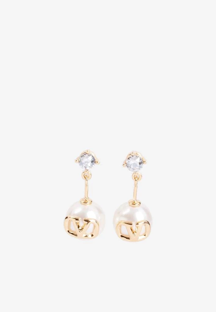 商品Valentino|VLogo Crystal and Pearl Earring,价格¥2995,第1张图片