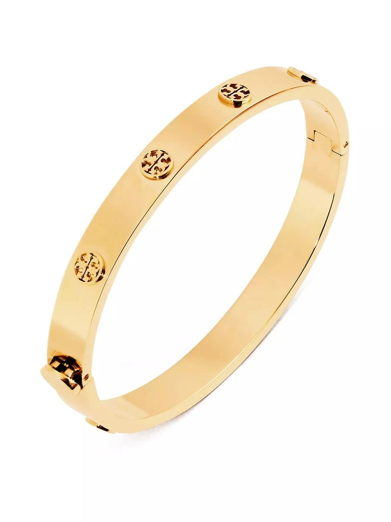 商品Tory Burch|Goldtone Logo Stud Hinged Bangle Bracelet,价格¥1344,第1张图片