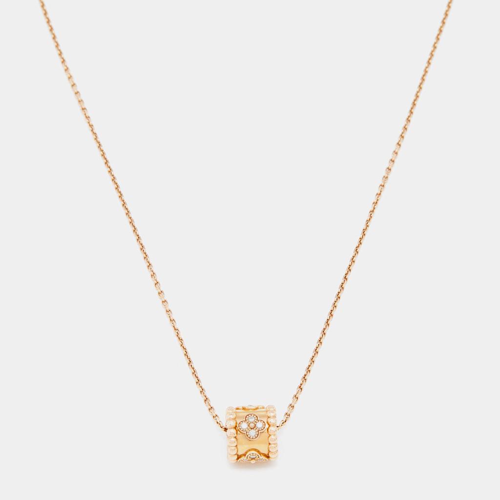 Van Cleef & Arpels Perlée Clover Diamonds 18k Rose Gold Pendant Necklace商品第1张图片规格展示