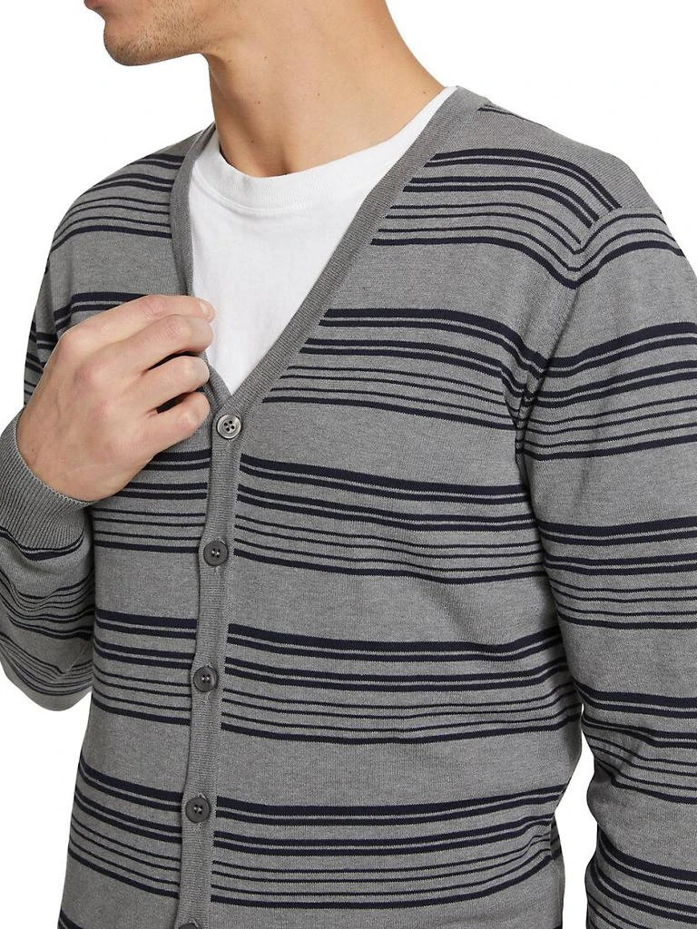 Saks Fifth Avenue COLLECTION Striped Cardigan Sweater 6