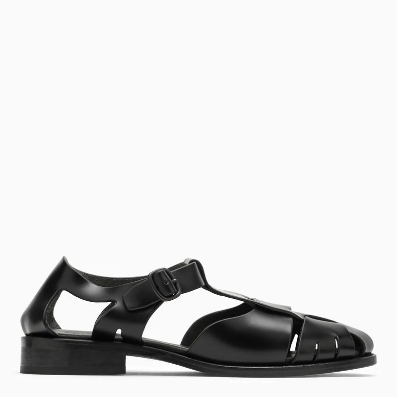 商品Hereu|Black leather sandal,价格¥1435,第1张图片