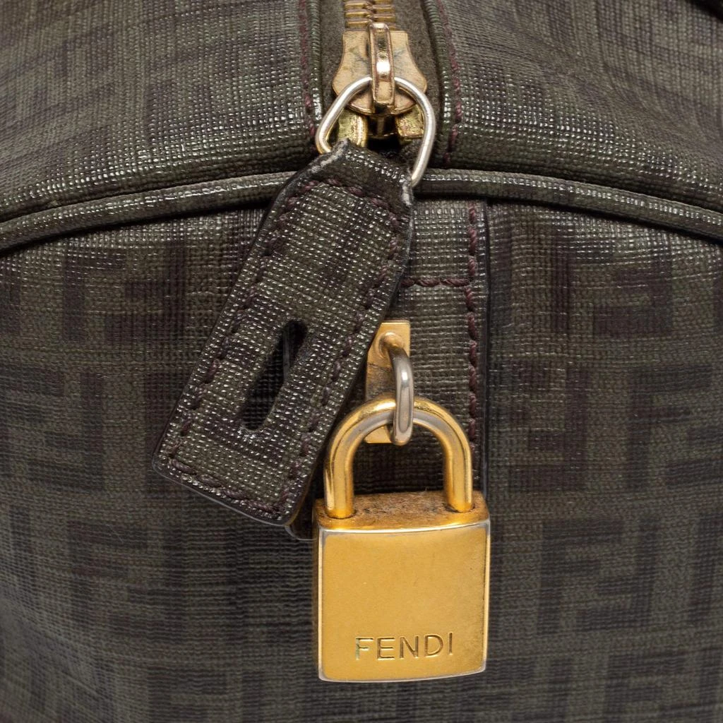 商品[二手商品] Fendi|Fendi Grey Zucchino Coated Canvas Forever Bauletto Boston Bag,价格¥4544,第5张图片详细描述