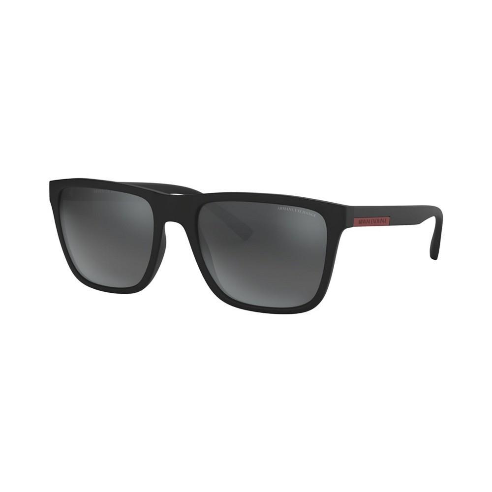 商品Armani Exchange|Men's Low Bridge Fit Sunglasses, AX4080SF 57,价格¥431,第1张图片