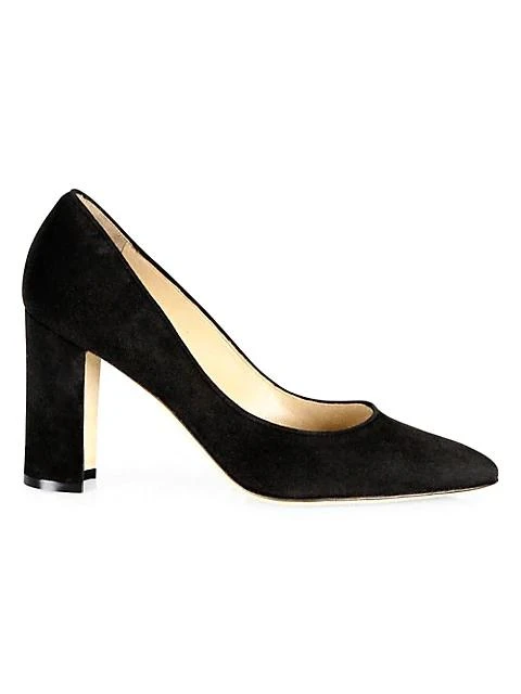 商品Manolo Blahnik|Tucciototo Block-Heel Suede Pumps,价格¥4975,第1张图片