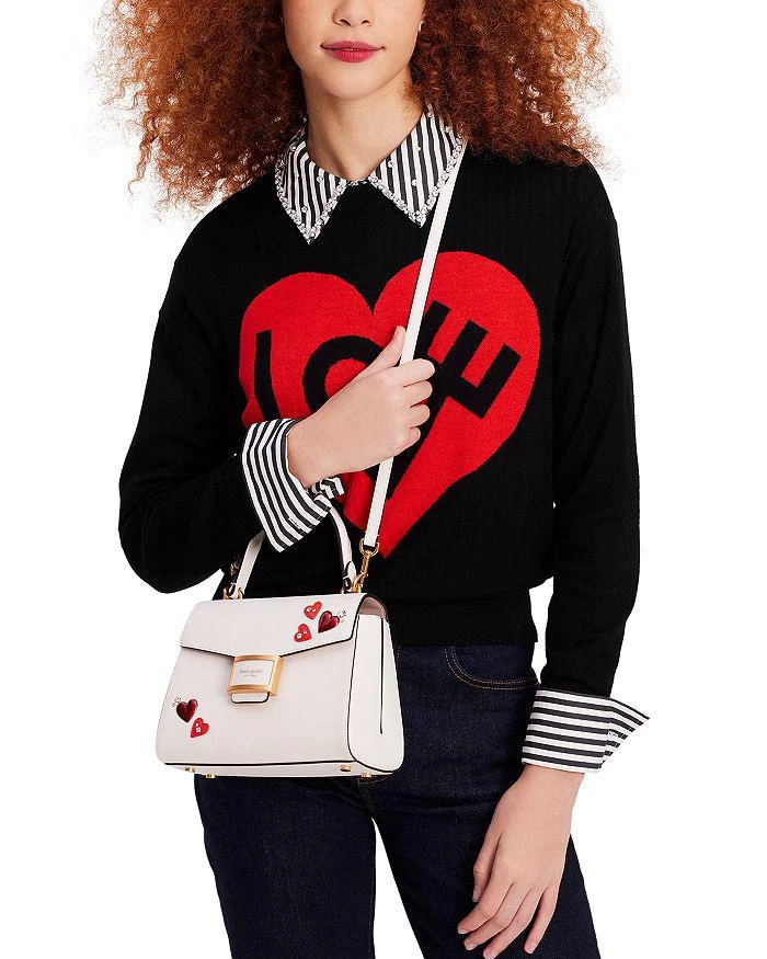商品Kate Spade|Katy Heart Embellished Texture Leather Small Top Handle Bag,价格¥2919,第2张图片详细描述