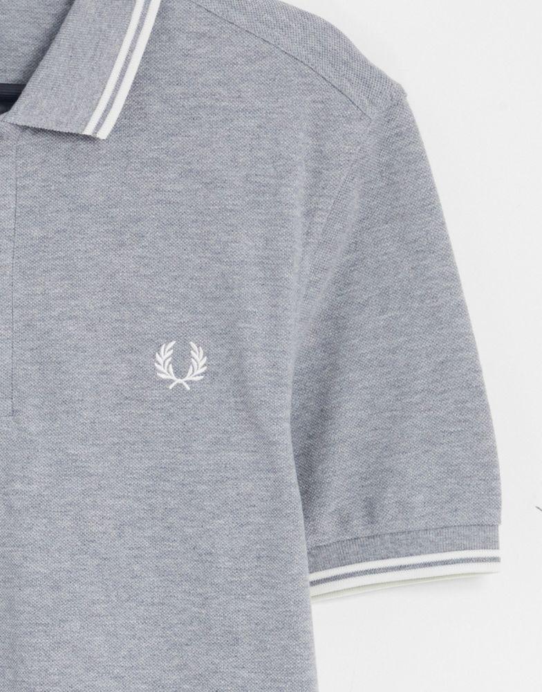 Fred Perry twin tipped polo shirt in grey商品第2张图片规格展示