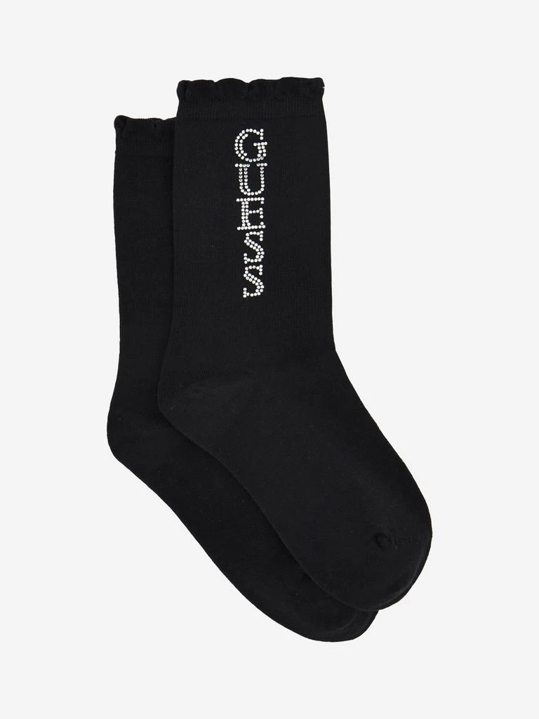 商品GUESS|Girls Logo Socks in Black,价格¥99,第2张图片详细描述