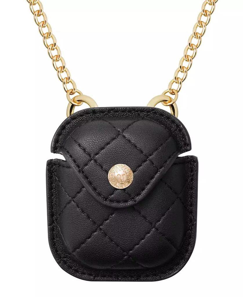 商品Anne Klein|Women's Black Faux Leather Quilted Case with Crossbody Chain designed for AirPods®,价格¥338,第1张图片