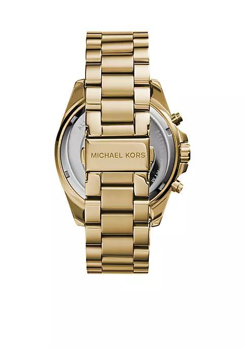 商品Michael Kors|Mid-Size Gold-Tone Stainless Steel Bradshaw Chronograph Watch,价格¥2043,第5张图片详细描述