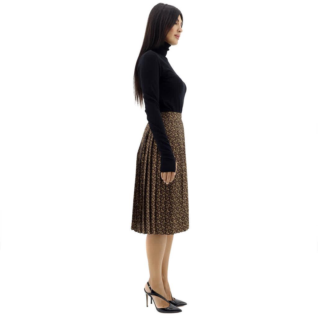 Brown Monogram Stripe Pleated Skirt商品第2张图片规格展示