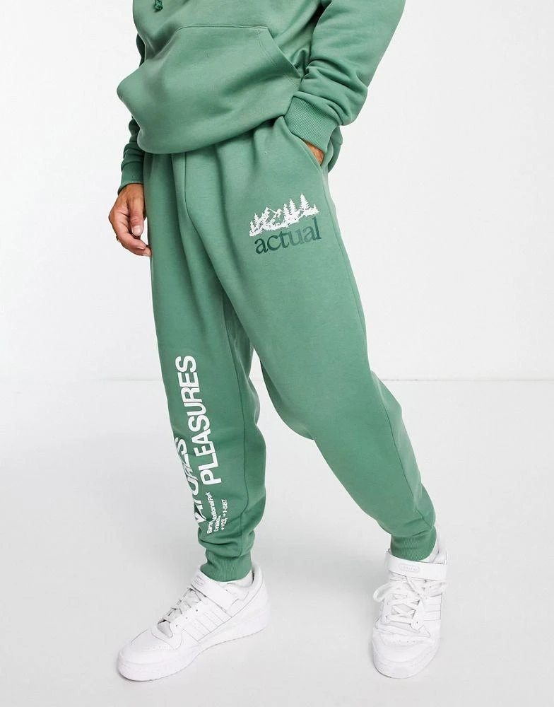 商品ASOS|ASOS Actual co-ord relaxed jogger with natures pleasures print in green,价格¥159,第1张图片