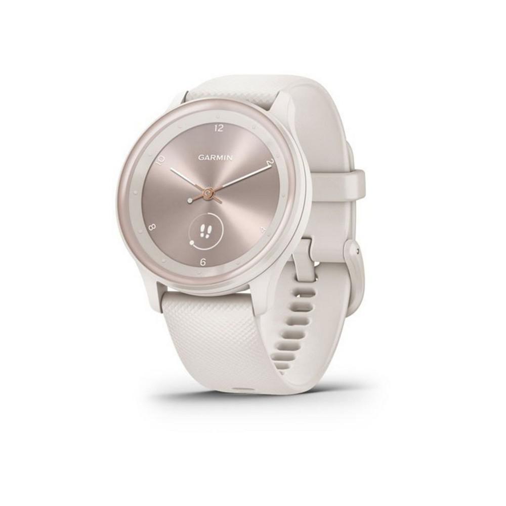 商品Garmin|Unisex Vivomove Sport Ivory and Silicone Band with Peach Gold-tone Accents Smart Watch 40mm,价格¥1105,第1张图片