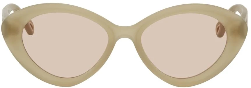 商品Chloé|Green Matte Cat-Eye Sunglasses,价格¥1269,第1张图片