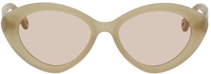 商品Chloé|Green Matte Cat-Eye Sunglasses,价格¥1961,第1张图片