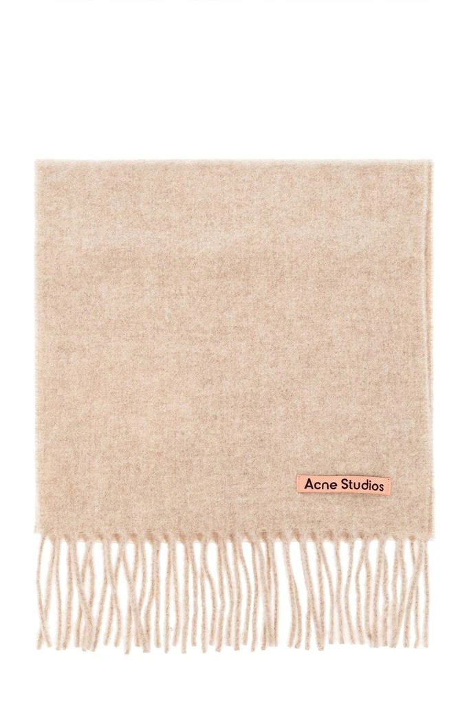 商品Acne Studios|Acne Studios Logo Detailed Fringed Edge Scarf,价格¥1007,第1张图片