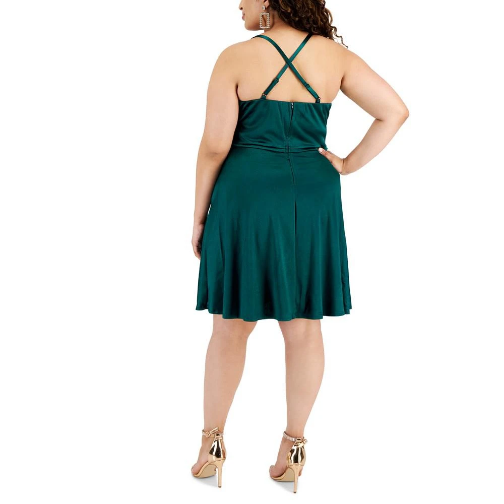 商品Emerald Sundae|Trendy Plus Size Cowl Neck Fit & Flare Dress,价格¥198,第2张图片详细描述