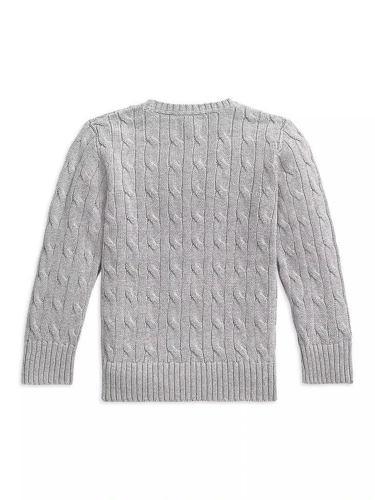 商品Ralph Lauren|Little Boy's & Boy's Cable-Knit Crewneck Sweater,价格¥371,第2张图片详细描述