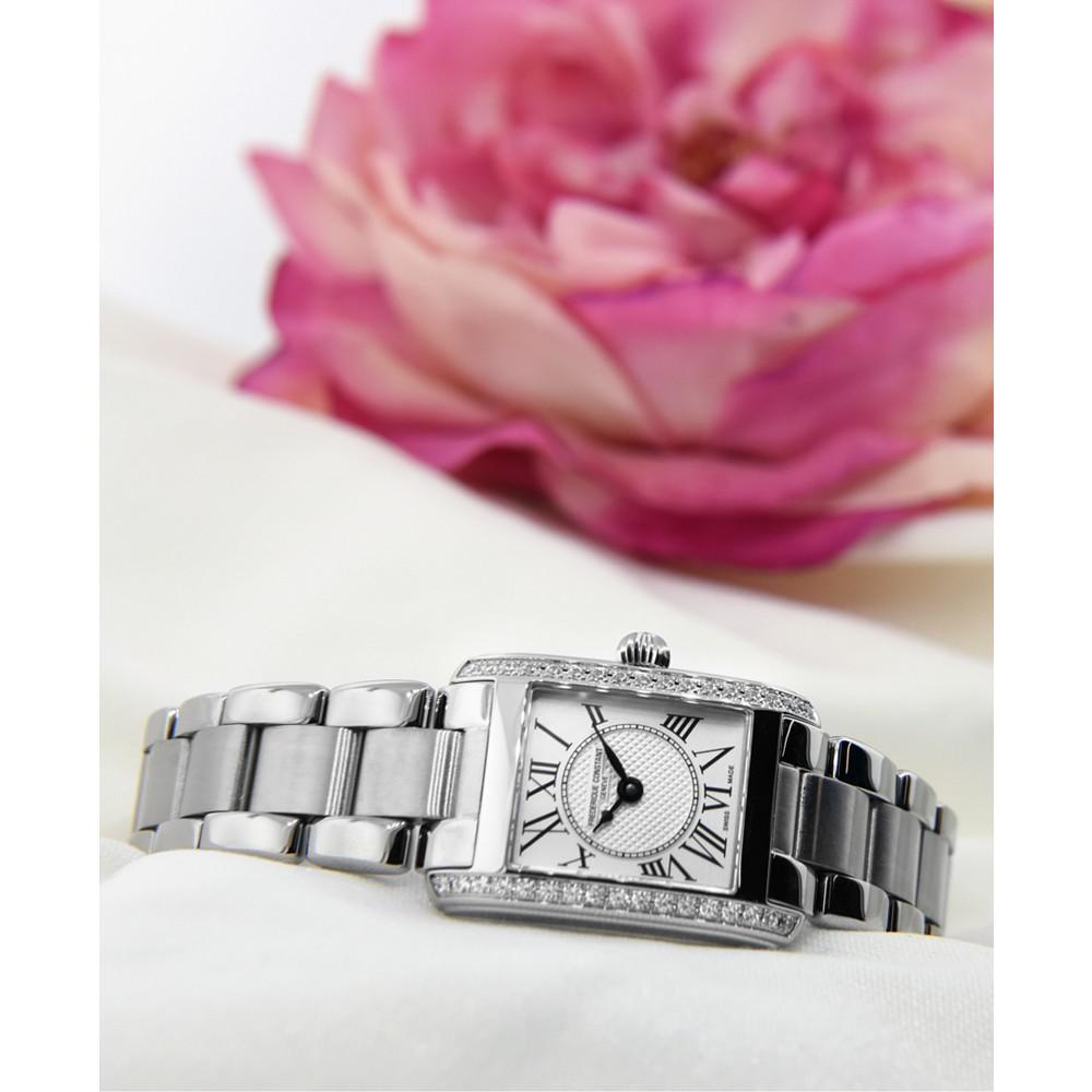 Women's Swiss Carree Diamond (2/5 ct. t.w.) Stainless Steel Bracelet Watch 23x21mm商品第3张图片规格展示