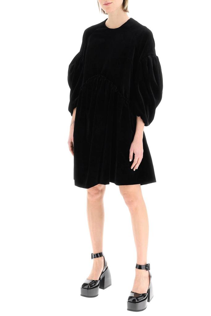MINI VELVET SMOCK DRESS WITH BALLOON SLEEVES商品第2张图片规格展示