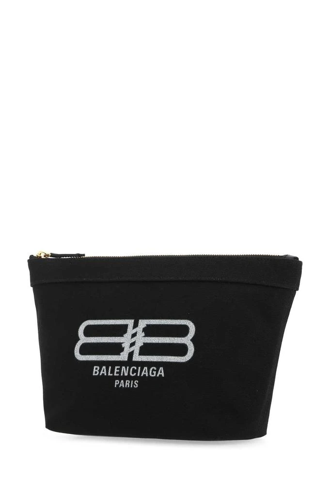 商品Balenciaga|Balenciaga Logo Printed Zipped Clutch Bag,价格¥2373,第3张图片详细描述