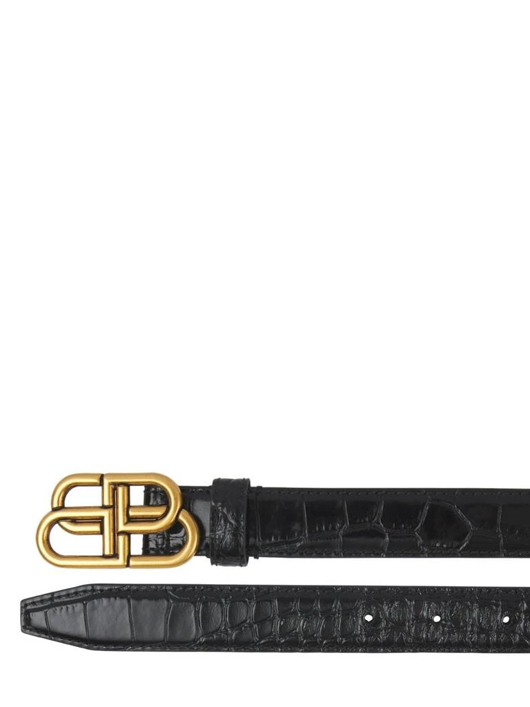 商品Balenciaga|3cm Bb Croc Embossed Leather Belt,价格¥3828,第2张图片详细描述