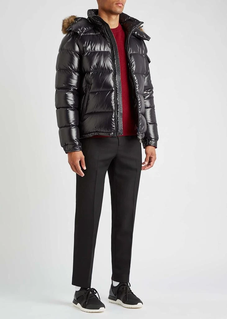 商品Moncler|Maya black fur-trimmed quilted shell jacket,价格¥16097,第4张图片详细描述