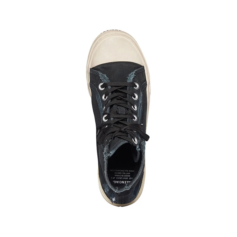 【预售3-7天】Balenciaga/巴黎世家 22年春夏新款 男士黑色磨损棉质材料高帮运动鞋帆布鞋688752W3RC11090 商品