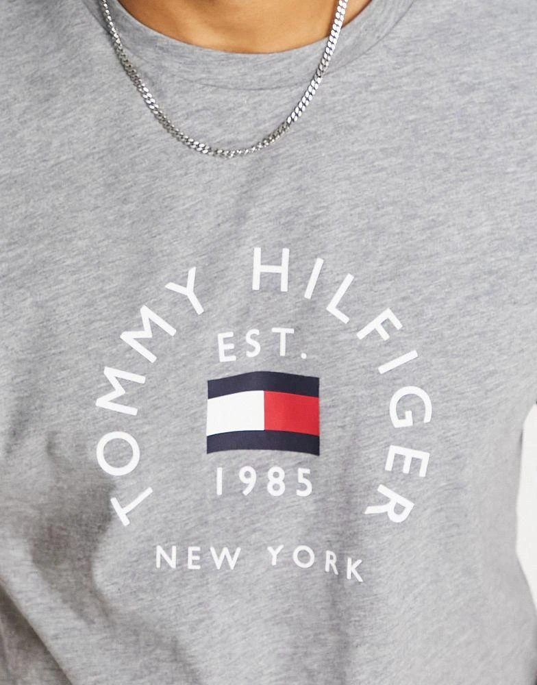 商品Tommy Hilfiger|Tommy Hilfiger flag arch logo cotton t-shirt in dark grey,价格¥398,第3张图片详细描述