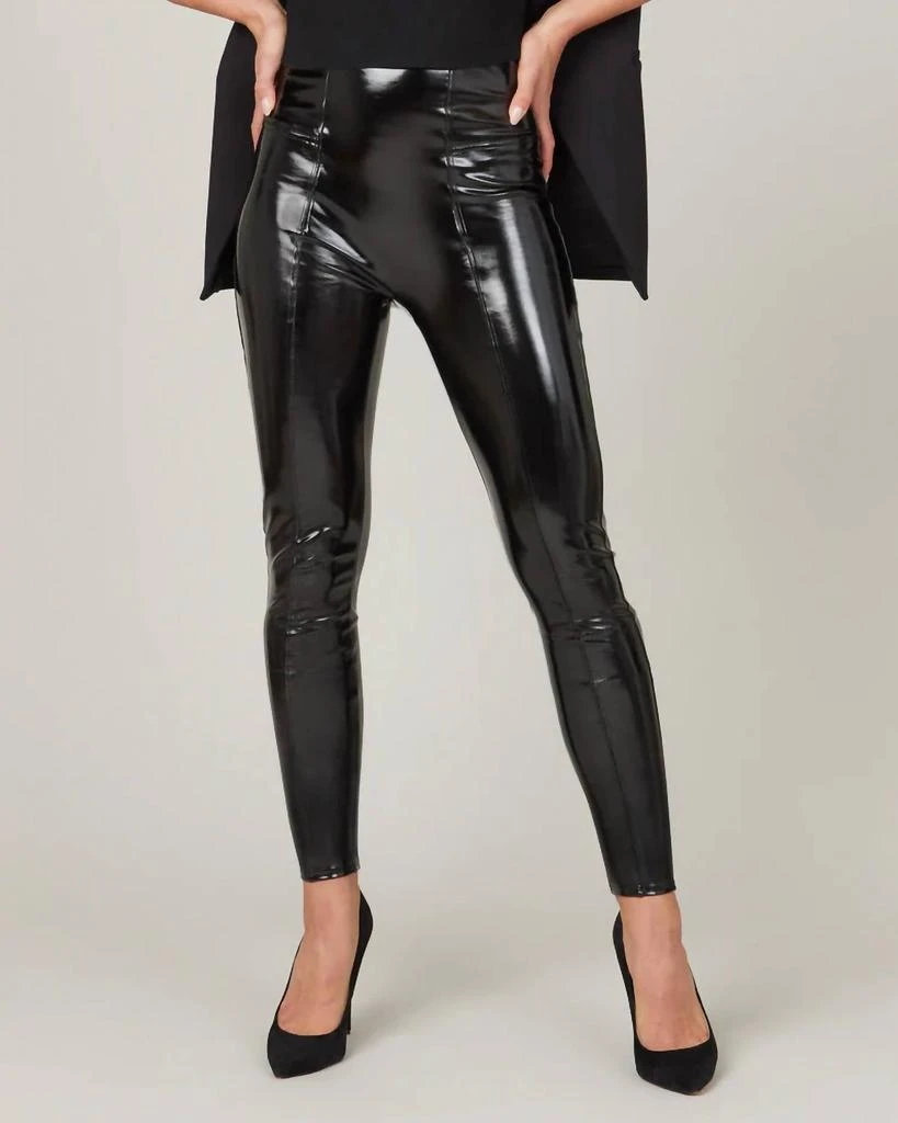 商品SPANX|Faux Patent Leather Leggings In Classic Black,价格¥732,第4张图片详细描述