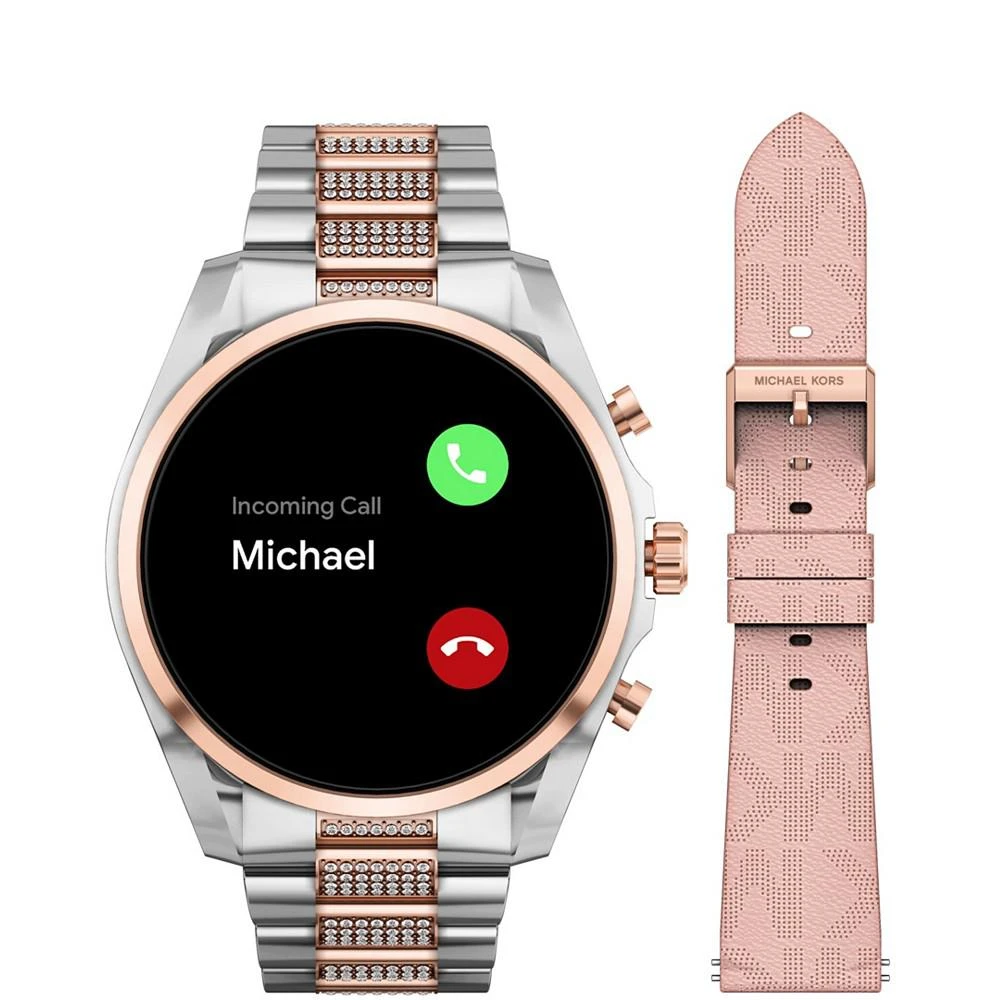 商品Michael Kors|Women's Gen 6 Bradshaw Two-Tone Stainless Steel Smartwatch with Strap Set, 44mm,价格¥2421,第2张图片详细描述