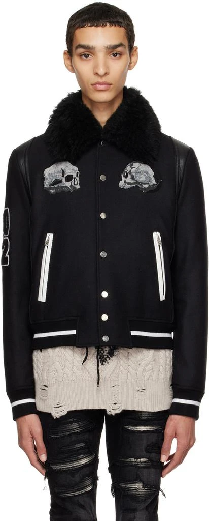 商品AMIRI|黑色 Wes Lang 联名 Skull 棒球夹克,价格¥7465,第1张图片