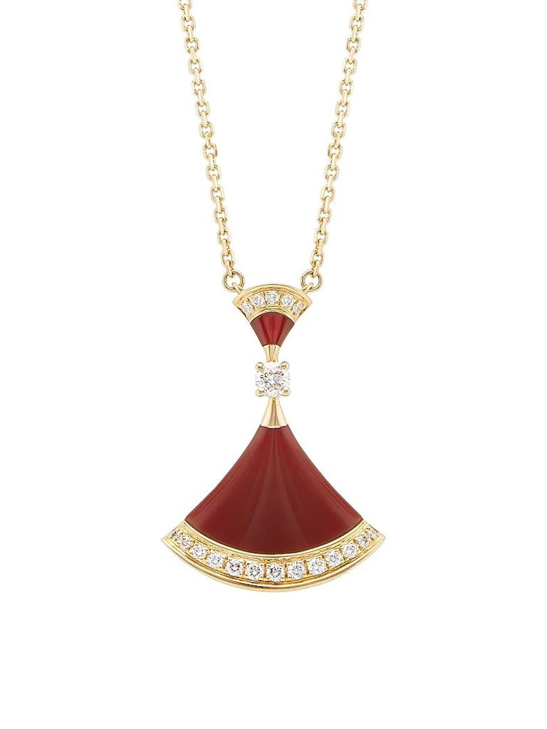商品BVLGARI|Divas' Dream 18K Rose Gold, Carnelian & Diamond Pendant Necklace,价格¥53977,第1张图片