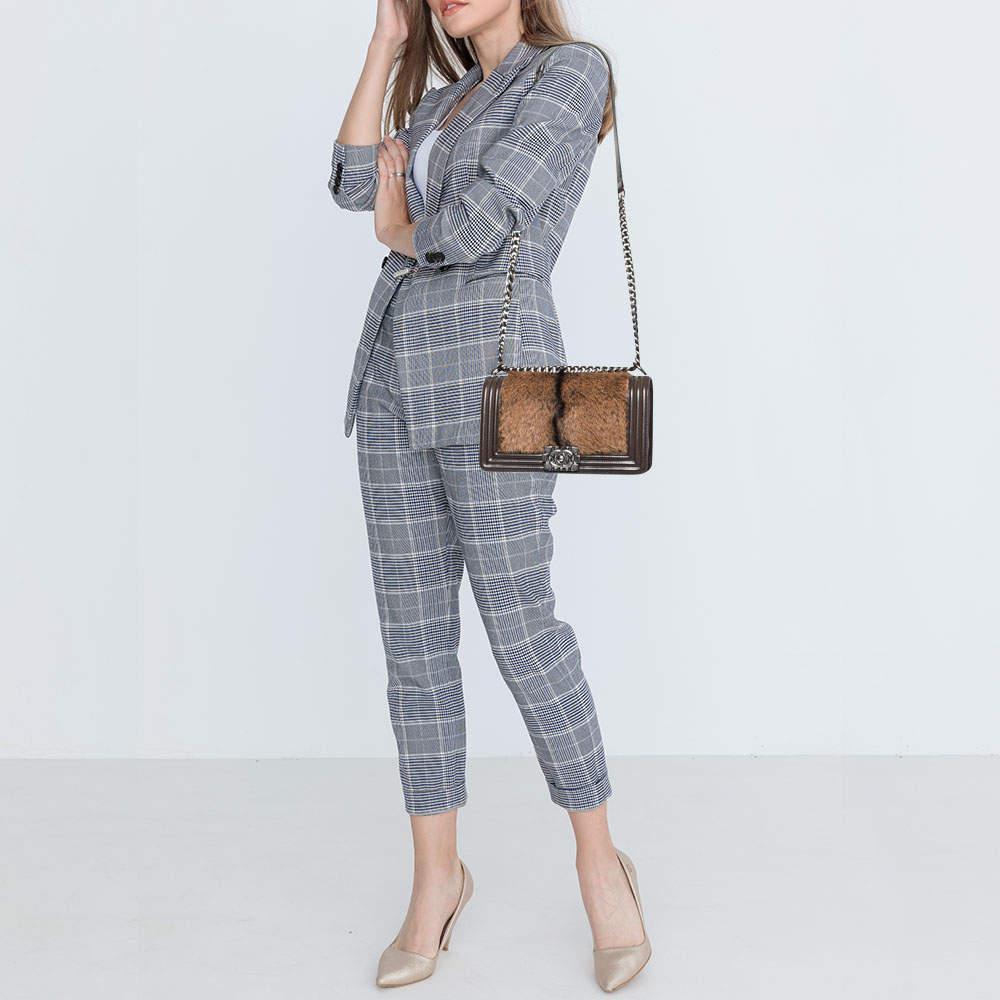 商品[二手商品] Chanel|Chanel Brown Leather and Calfhair Medium Boy Flap Bag,价格¥17527,第4张图片详细描述